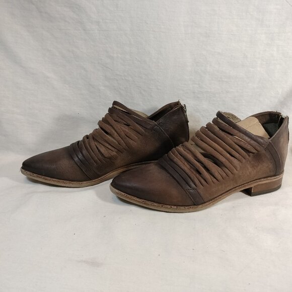 Free People Sliced Leather Ankle Boots - Picture 1 of 10